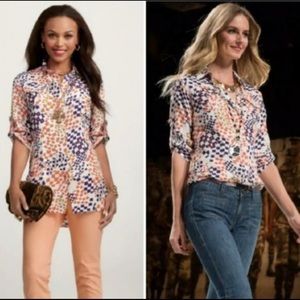 3/$25 CAbi Mod Print Tunic Button Down Shirt #404